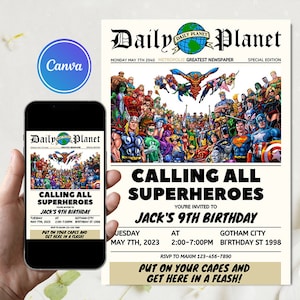 Avengers Birthday Invitation | Boy Editable Template | Calling All Superhero Birthday Party Invite | Instant Download