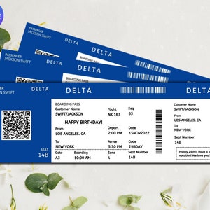 Bearbeitbare Bordkarte Ticketvorlage | Druckbare Flugticket | DIY Bordkarte | Canva Bordkarte Vorlage | Sofort Download