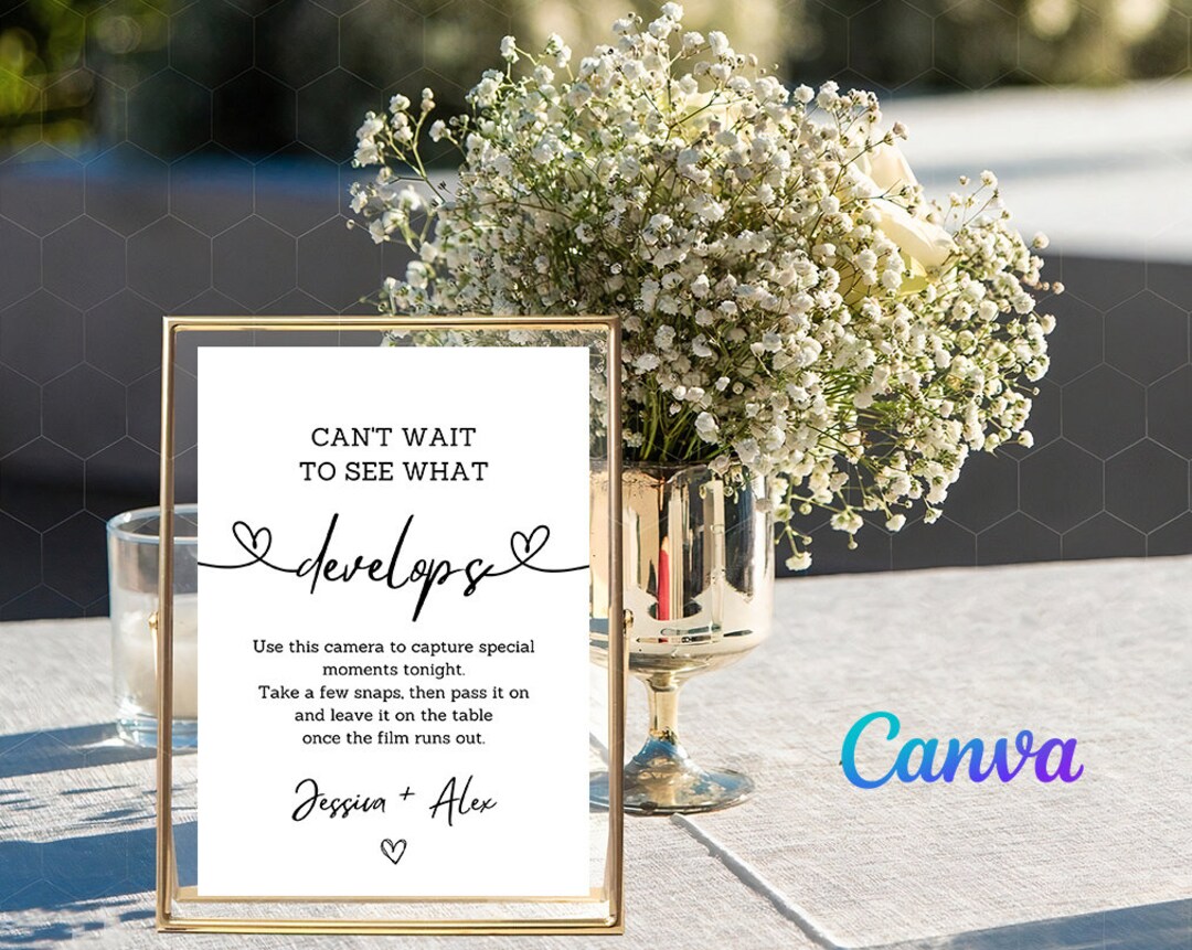 Wedding Disposable Camera Sign Can't Wait to See What Develops