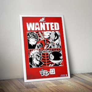 Persona 5 Artwork 6 | Persona 5 Wanted Art | Gaming Artwork | Gaming Decor | Video Game Poster | Gaming Gift | Video Game Gifts |