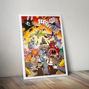 Cuphead Artwork 2 | Gaming Poster | Gaming Artwork | Gaming Decor | Video Game Poster | Gaming Gift | Video Game Print | Gaming Prints