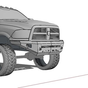 2010-2018 Dodge Ram CNC-DXF Front Bumper File high clearance 2500-3500 image 3