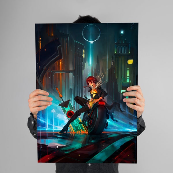 Transistor | Red | Indie Game Poster | Gaming Poster | HD Color | Game Poster | Wall Poster | Printed Poster | Gaming Poster Gift