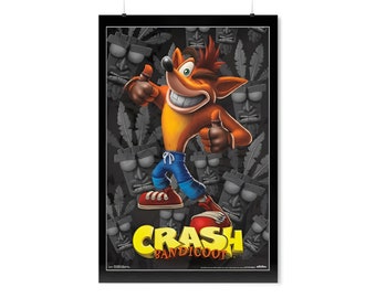 Crash Bandicoot | Affiche de jeu | Couleur HD | Affiche du jeu | Affiche murale | Affiche imprimée | Cadeau d'affiche de jeu