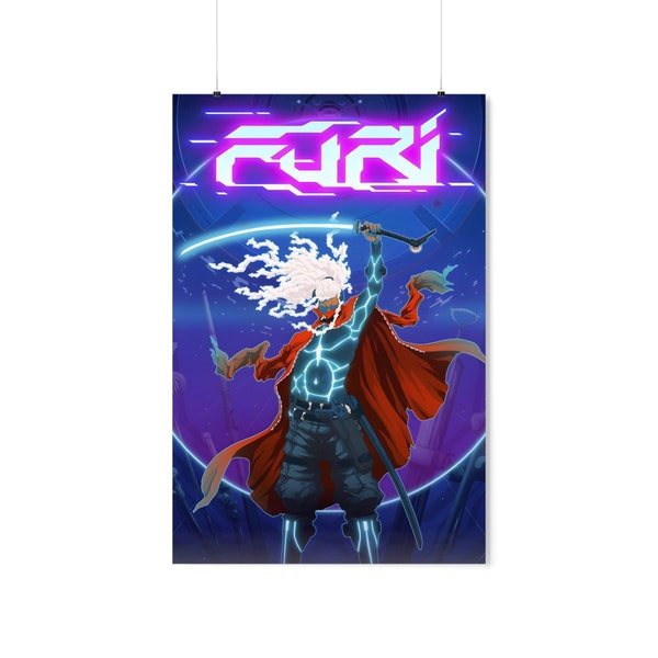 Furi | Indiegame-poster | Gaming-poster | HD-kleur | Spelposter | Muurposter | Gedrukte poster | Gameposter cadeau