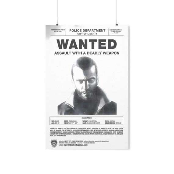 Niko Bellic Wanted Poster in GTA 5! #gta5 #gta #gaming #fyp #edit