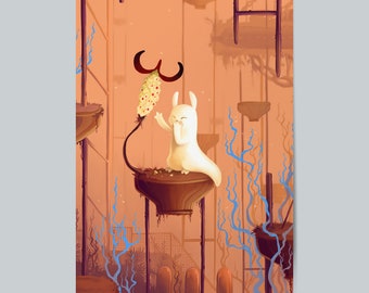 Slug Cat Poster | Rain World | Indie Game Poster | HD Color | Game Poster | Wall Posters | Printed Poster | Gaming Poster Gift
