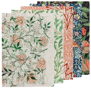 William Morris Hardback Journal Collection | Arts & Crafts Inspired | 5"x7", A4, A5, Lined, Plain