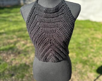 Black Sparkle Summer Crop Top