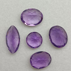 Mix Shape AAA Quality Amethyst Cut Stone, Natural Top Grade Amethyst Faceted Gemstone, Wholesale Amethyst Loose Stone Lot For Jewelry Making