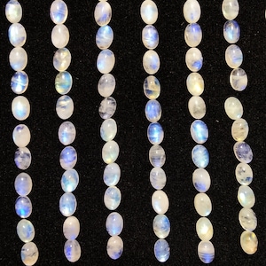 7x5 mm Rainbow Fire Moonstone Cabochon Oval Shape, White Rainbow Loose Gemstone Ring Size, Natural Gemstone, Jewellry Making. !!!87