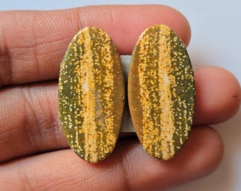AAA+++Ocean Jasper Oval Gemstone | Ocean Jasper Flat Cabochon | Loose Ocean Jasper Stone | Size 30x15x4mm | Jewelry Making Supply