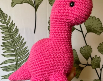 Crochet Dino Plush: Handmade Brontosaurus Amigurumi | Brachiosaurus | Long Neck Dinosaur