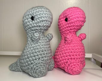 T. rex de ganchillo / Amigurumi hecho a mano / Dinosaurio de peluche / Animal de peluche / Tiranosaurio / Jurásico / Dinosaurio / Paleontología / Fósil