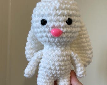 Crochet Bunny Plushie: Handmade Stuffed Animal Cuddle Toy