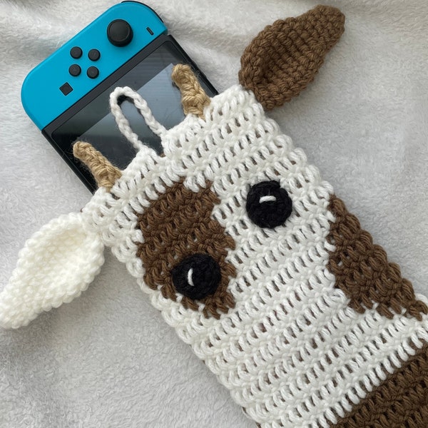 Nintendo Switch Case | Cow Bag | Farm Animal | Crochet Handmade Bag | Clutch Purse | Switch Lite Case | Made to Order | Any Color