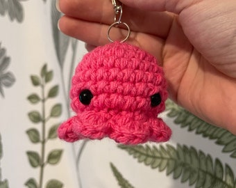 Crochet Octopus Keychain: Marine Animal Key Ring