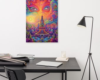 Psychedelic Canvas Wall Art trippy colorful abstract modern