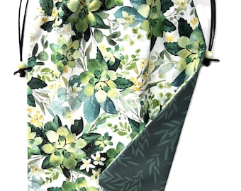 Sac à chaussures vert à fleurs 30 x 40 cm avec doublure de voyage lingerie de voyage rangement cadeau chaussures de danse THE THORNFIELD