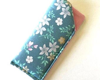 Blue Flower Eyeglass Case Reading/ Sunglasses Foam Padded   THINKING ABOUT SPRING