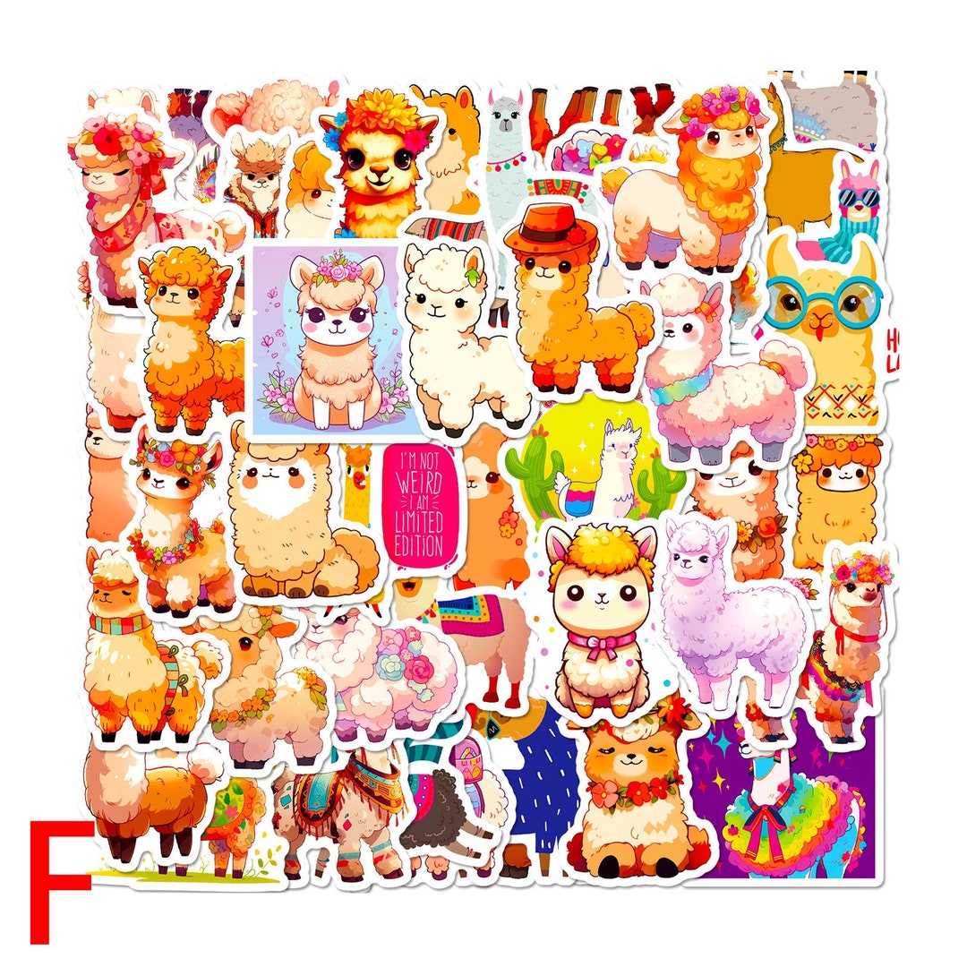 50 Pcs Alpaca Sticker Pack NO.F Cartoon Pet Cute Animal - Etsy