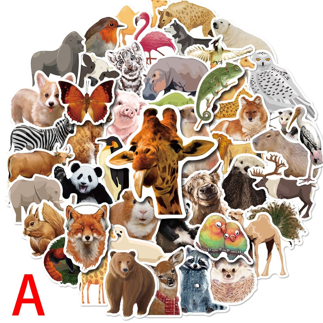 50200 Pcs Zoo Animal Sticker Pack NO.1 Wildlife Waterproof Etsy