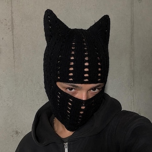 Pointed Cat Ear Balaclava Knitting Pattern Tutorial (Easy PDF Download)