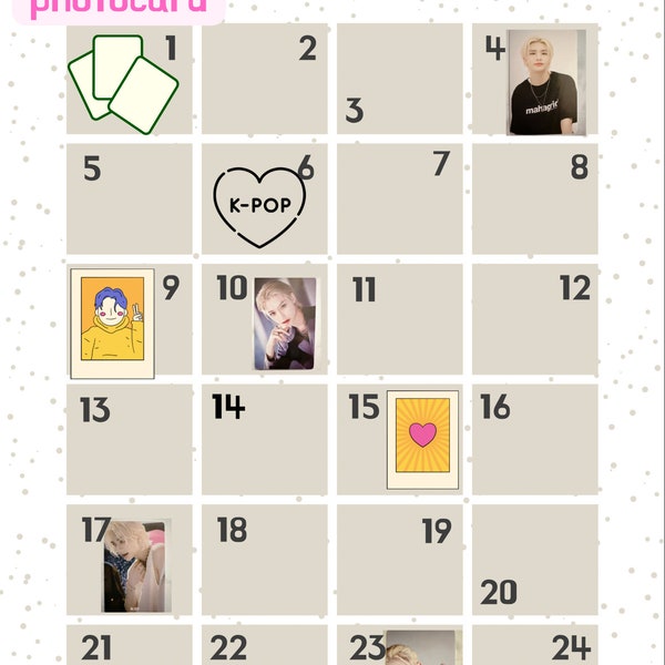 Stray Kids K-Pop Mini-Fotokarten-Adventskalender Zufällig | Geschenk für Freunde Aktiv | K-Pop-Geschenk \ Geburtstags-Countdown | skz