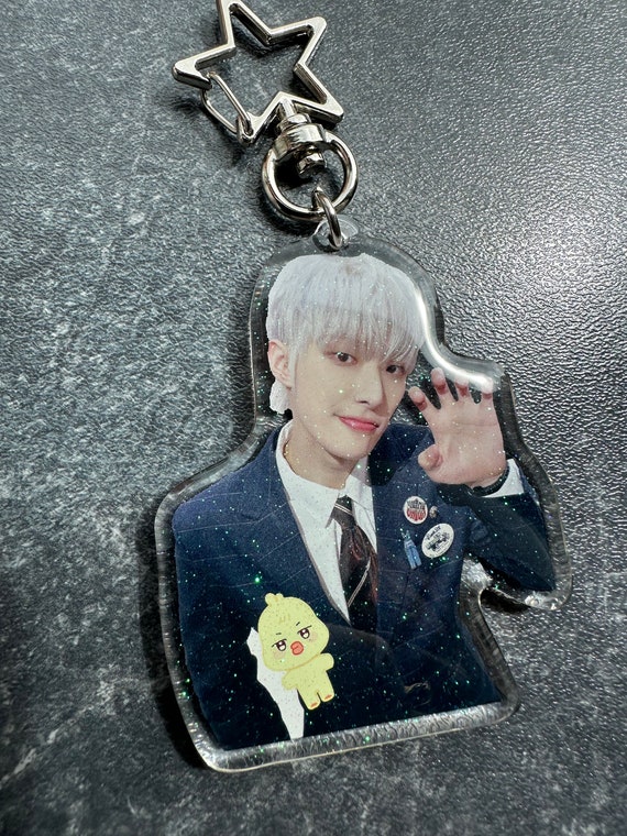 Mingi Ateez Aniteez Bbyongming Keychain, Glitter K Pop - Etsy