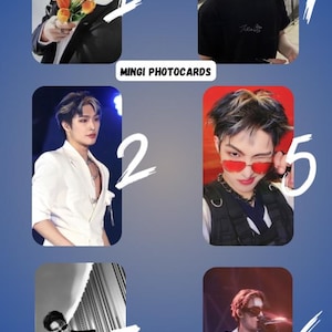 Ensemble de cartes photo Mingi Ateez, images biaisées, k pop