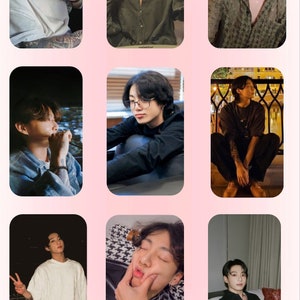 Ensemble de cartes photo Jungkook Bias, cartes photo BTS faites par des fans, cadeau parfait pour les amis de l'ARMÉE, recto verso brillant