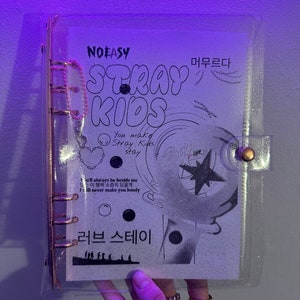 Support de carte photo Kpop personnalisé Stray Kids, classeur de carte photo Kpop, album photo A5 Glitter Glitter Binder, organisateur de carte postale Kpop