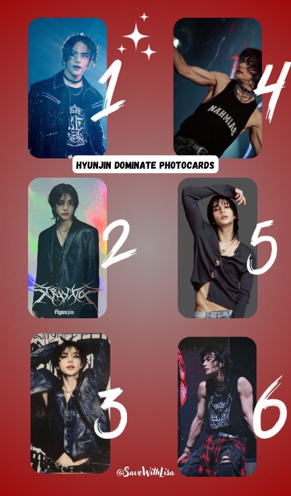 Stray Kids SKZ Dominate Hyunjin Photocards Set - Etsy