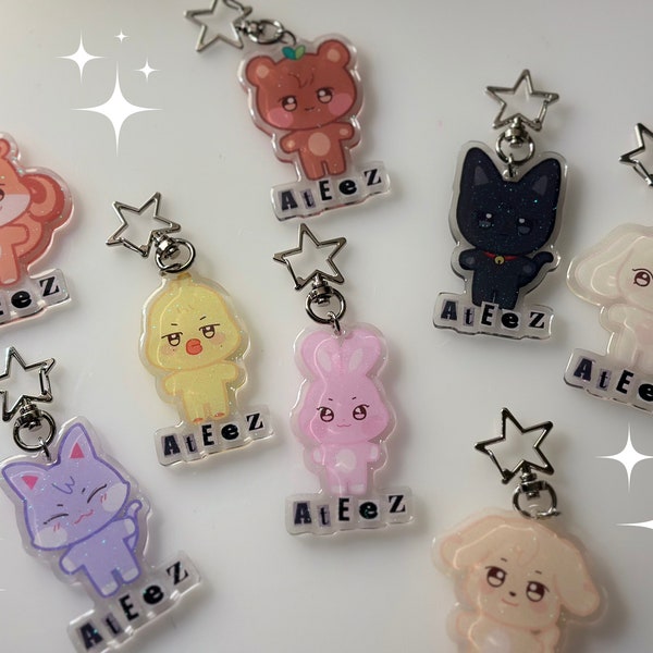 K pop Ateez aniteez character keychains