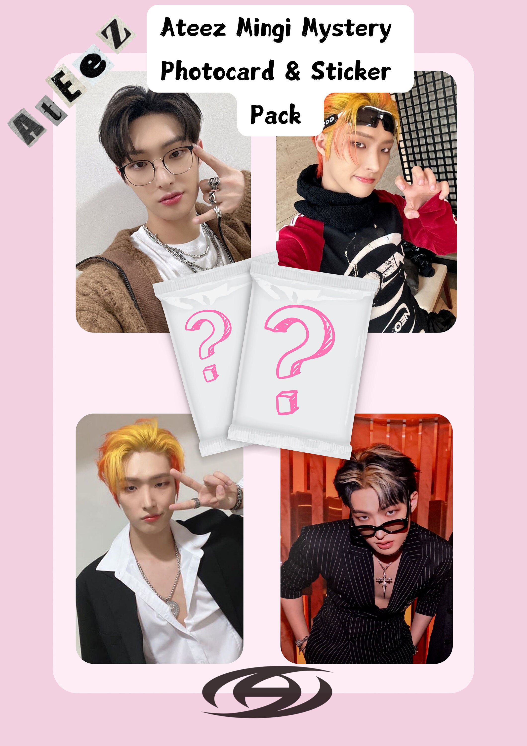 Ateez mingi 直筆サインフォトカード K-POP グッズ ateez エイティーズ MINGI ミンギトレカ 風 フォト