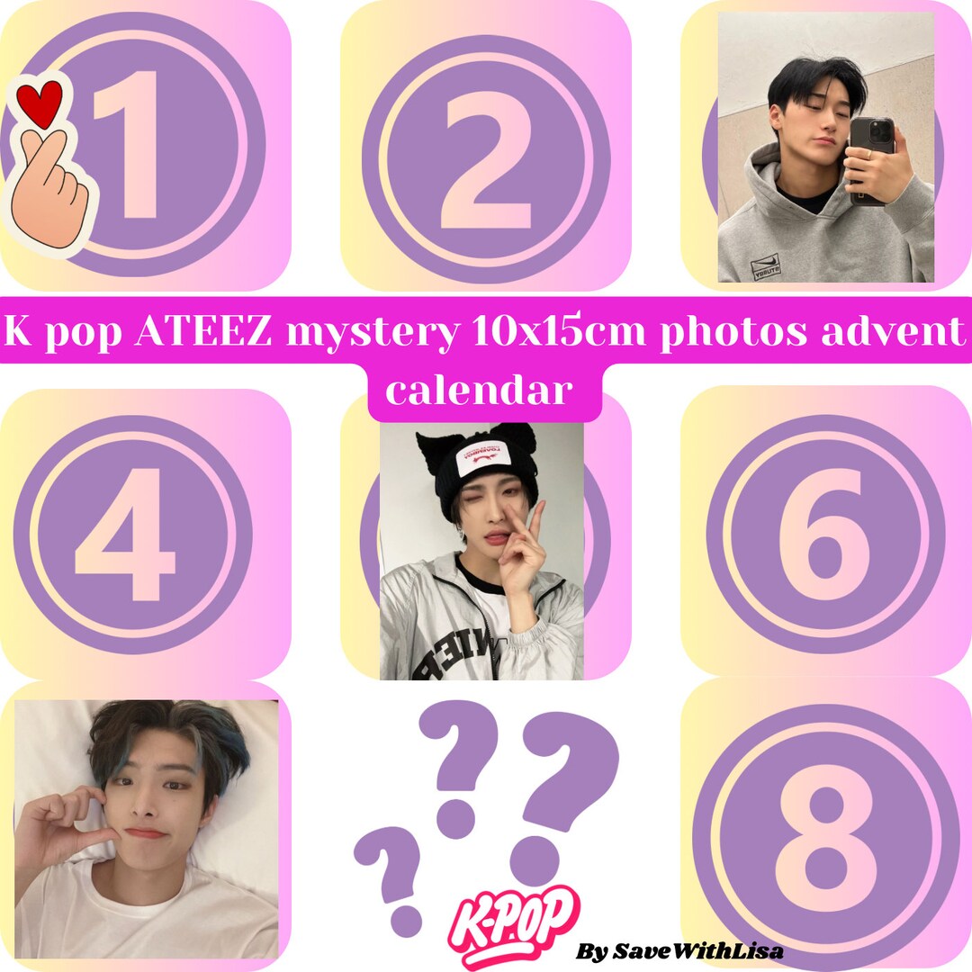 Ateez K Pop Photo Advent Calendar Random Gift for Friends Etsy