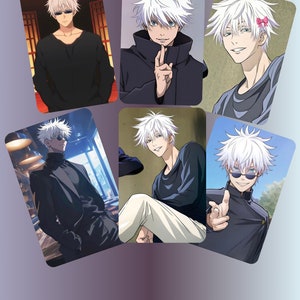 Cartões de anime Gojo Satoru com fotos