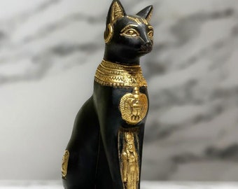 エジプトの猫バステト像：手作りスカラベ装飾レプリカ - Etsy 日本