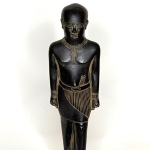 Egyptian Imhotep Statue The First Architect in History Ancient Egypt Handmade Black Stone