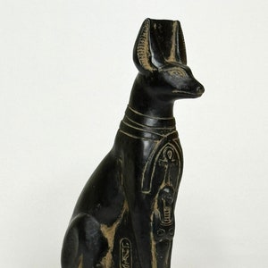 Egyptian Anubis God Statue: Handmade Black Stone Decor Dog Gifts