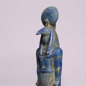 Egyptian Thoth God of Knowledge and Wisdom Pharaonic Statue  Antiques Handmade Egypt Blue Stone