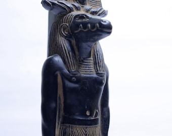 石造ソベック女神像 希少アンティーク – 古代エジプト古代遺物 