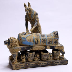 Handmade Anubis Statue | Egyptian God of the Underworld | Stone Sculpture | Ancient Egypt Decor
