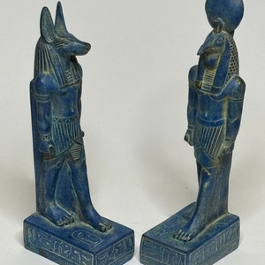 Egyptian Thoth God and Anubis Pharaonic Egypt Statue Antique Handmade ...