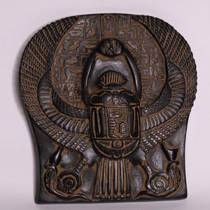 Egyptian Winged Scarab Sculpture art Ancient Egypt Handmade Stone Statues for Home Decor