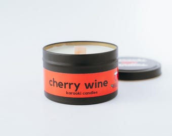 Musikkerzen mit Playlist Schallplatte Design: Black Cherrys Duftkerze