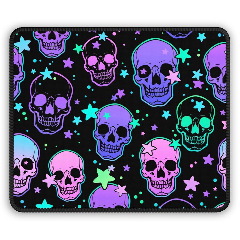 Mouse Pad Skulls and Stars Design Rectangle Mouse Mat Etsy