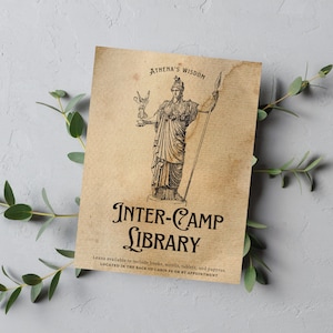 Affiche de la bibliothèque inter-camps Camp Half-Blood Athena