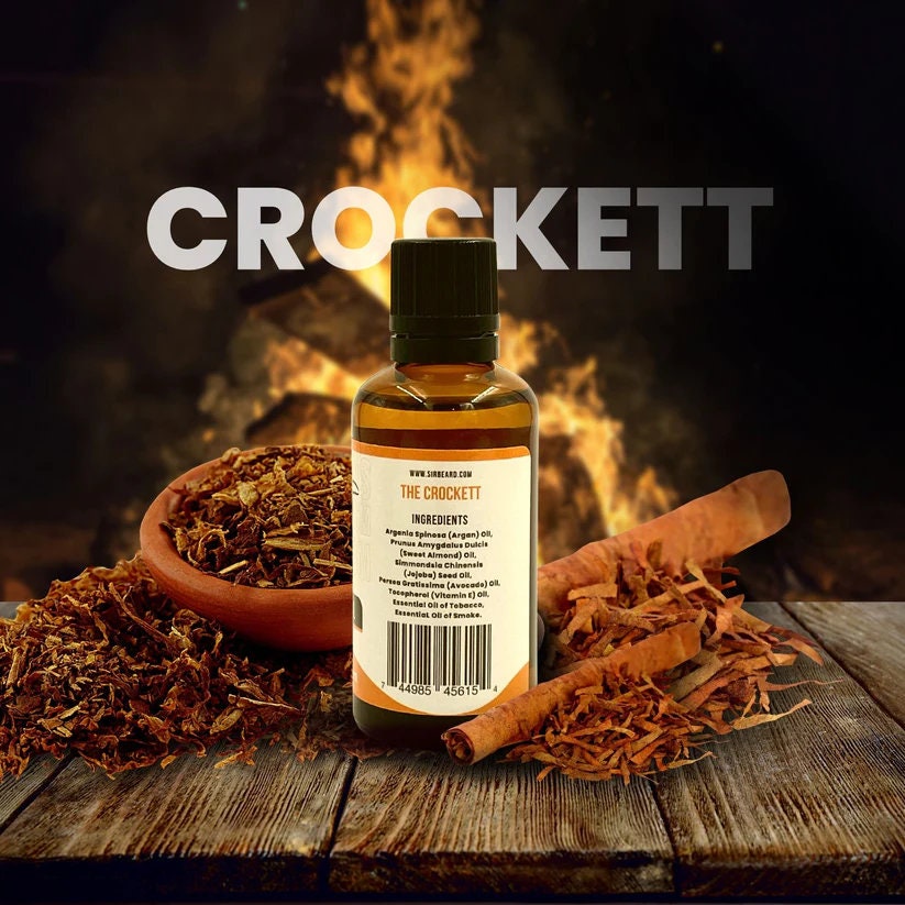 Sweet Tobacco and Smoke Beard Oil the Crockett, Organic Beard Oil 