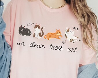 Un Deux Trois Cat Shirt, Funny French Pun T-Shirt